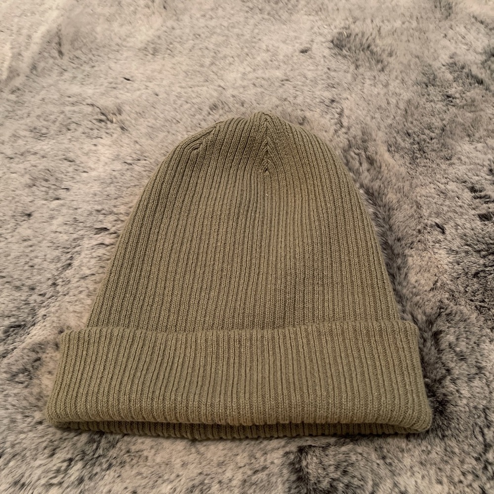Sage green beanie from Aritzia